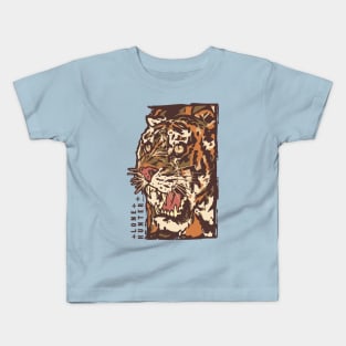 Tiger Vintage Hand Drawn Kids T-Shirt